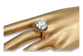 Ring Vintage Handwerk Zirkon Originales Vintage-Roségold aus 14 Karat vrc035r